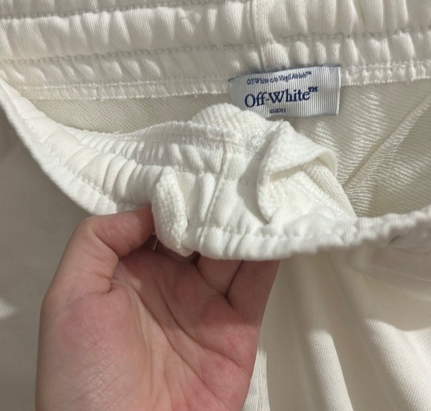 Off-White Beyaz Pamuklu Erkek Mini Şort - Görsel 4