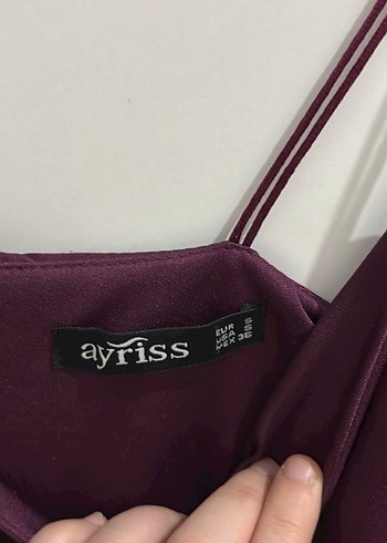 Bordo V Yakalı Midi Sleevless Elbise - Görsel 3