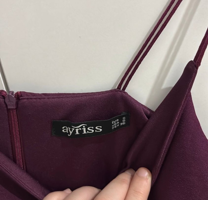 Bordo V Yakalı Midi Sleevless Elbise - Görsel 3