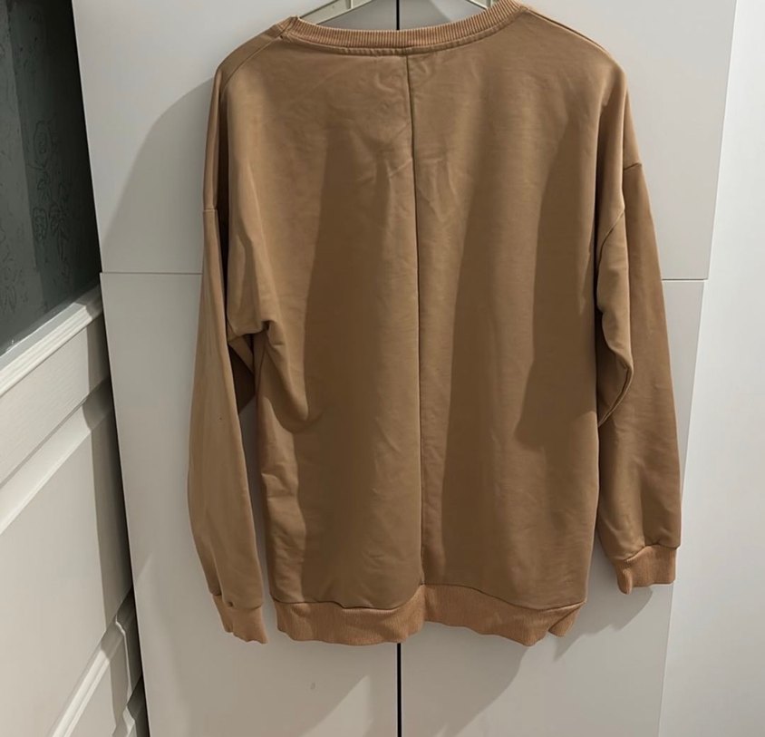 Bej Kadın Oversize Sweatshirt - Görsel 5