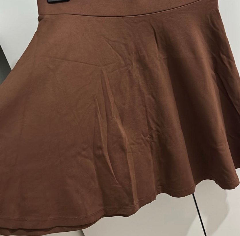 Kahverengi  Pilili Midi Etek - Görsel 4