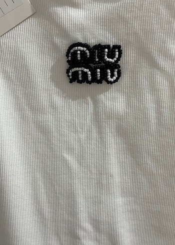 Miu miu Beyaz Kolsuz Midi Pamuk Elbise - Görsel 2