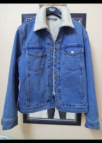 Mango Mavi Denim Kurklu Kot Ceket