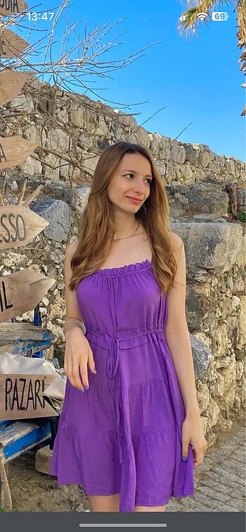 Milla elbise 36 beden mor