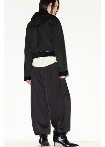 Süet kürklü mont - Görsel 2