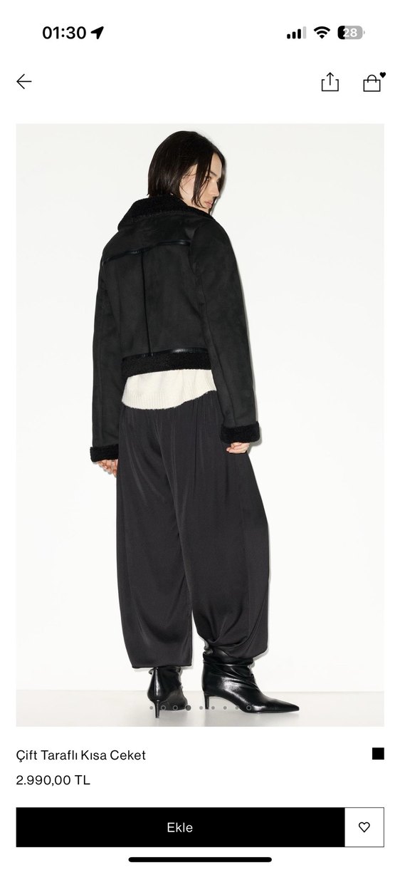 Süet kürklü mont - Görsel 2