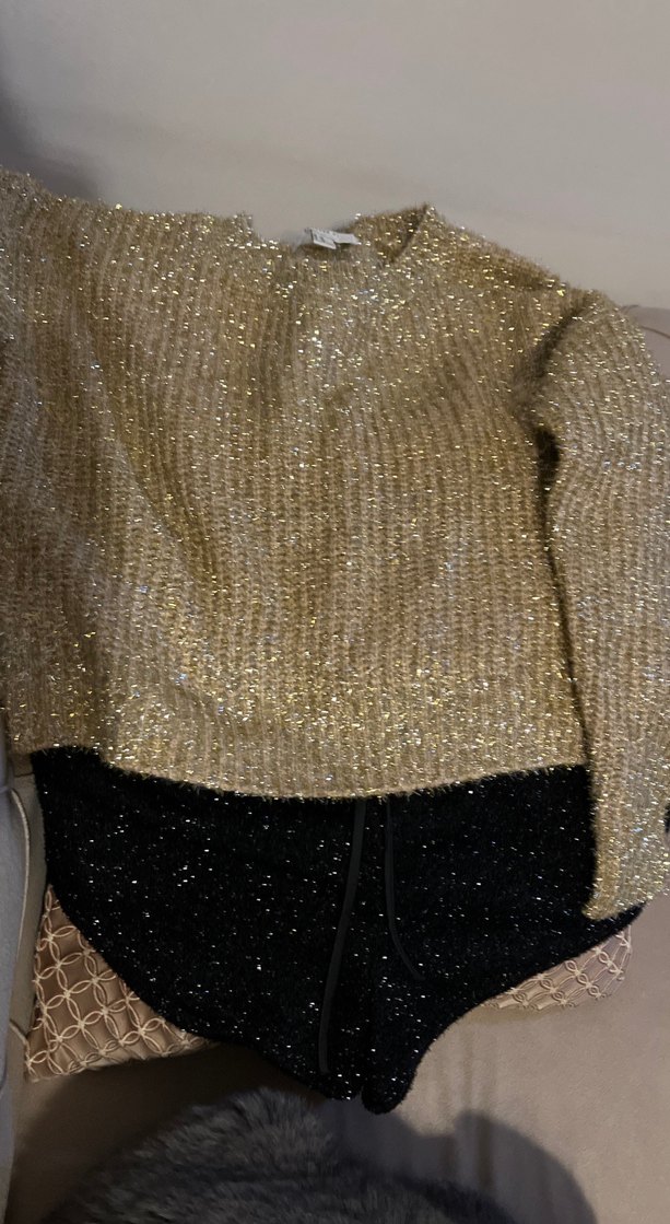 Kadın Parlak Simli Siyah Mini Şort - Görsel 5