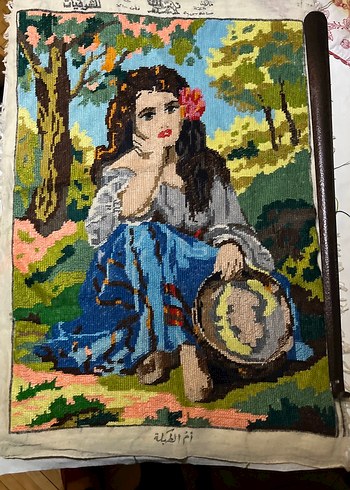 Kadın Figürlü El İşlemesi goblen el işlemesi - Görsel 2