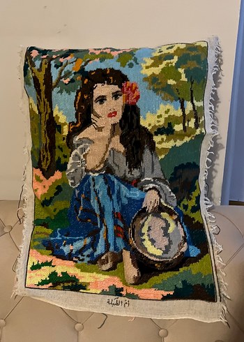 Kadın Figürlü El İşlemesi goblen el işlemesi - Görsel 6