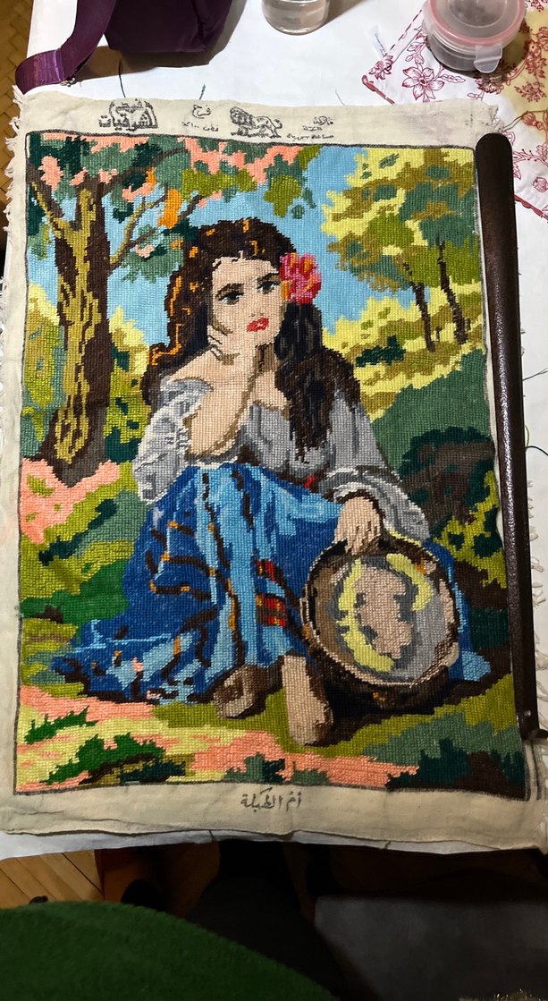 Kadın Figürlü El İşlemesi goblen el işlemesi - Görsel 2