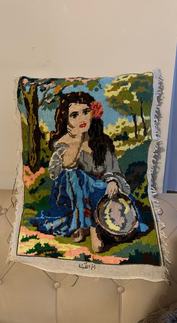 Kadın Figürlü El İşlemesi goblen el işlemesi - Görsel 5
