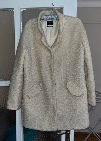 Krem Renk Kadın Kaban - Görsel 5