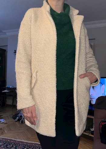 Krem Renk Kadın Kaban - Görsel 9