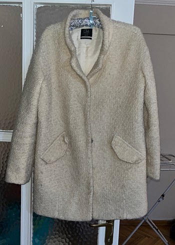 Krem Renk Kadın Kaban - Görsel 4