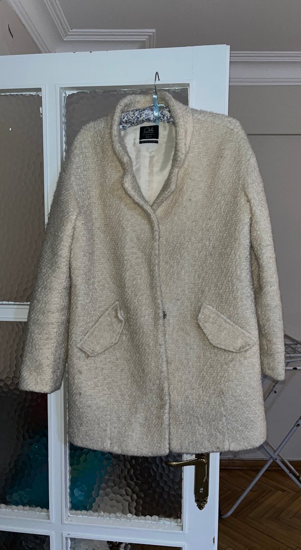 Krem Renk Kadın Kaban - Görsel 5