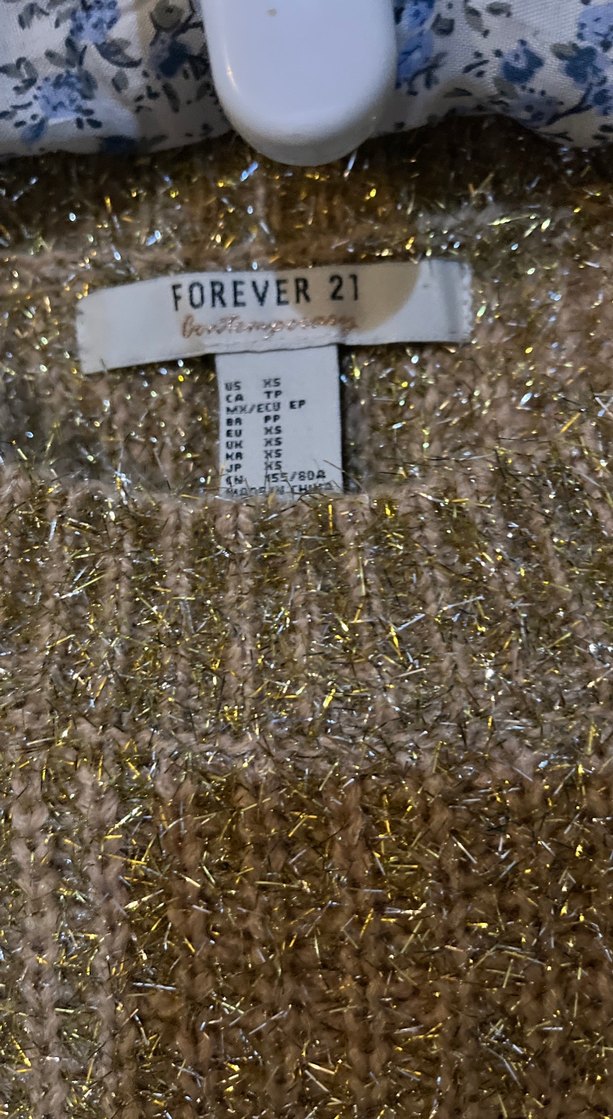 Kadın Altın Rengi Örgü Salaş Kazak - Görsel 2