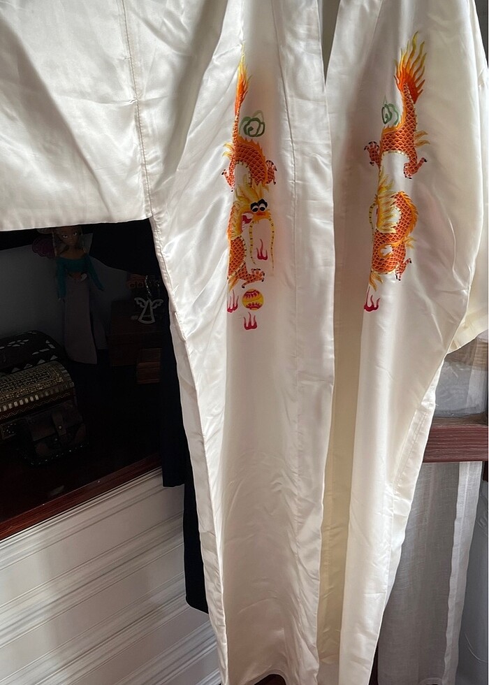 İpek kimono sabahlık - Görsel 3