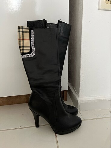 Hakiki deri topuklu şık Çizme - Görsel 9