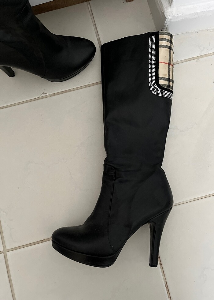 Hakiki deri topuklu şık Çizme - Görsel 3