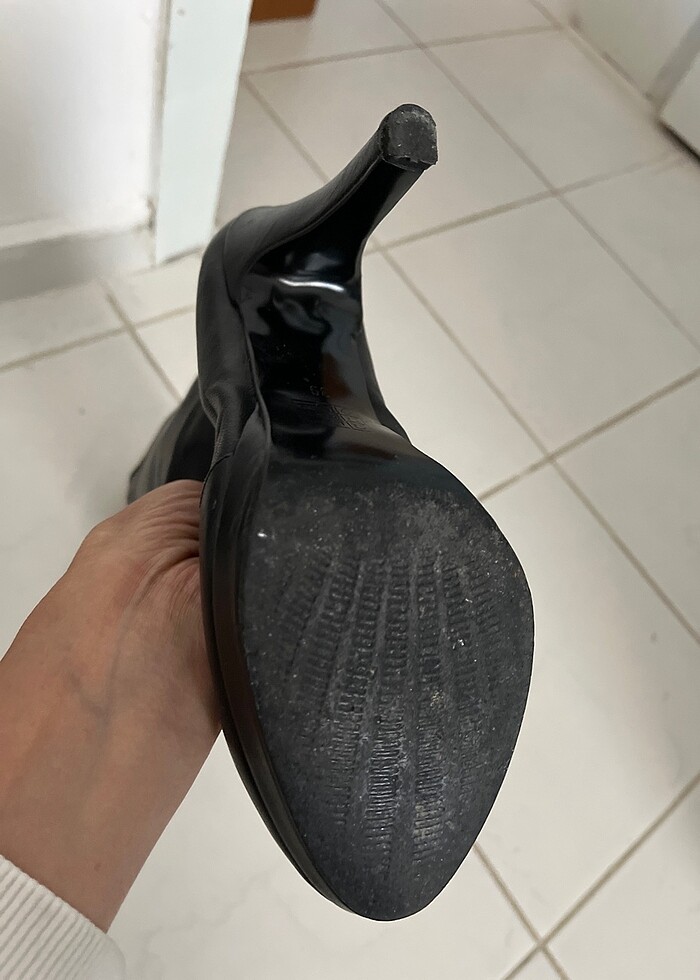 Hakiki deri topuklu şık Çizme - Görsel 5