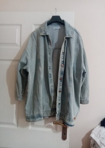 Gri Düğmeli Kadın Denim Ceket