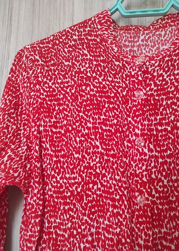 Kırmızı Volanlı Uzun Bohem Etek gömlek takım - Görsel 4