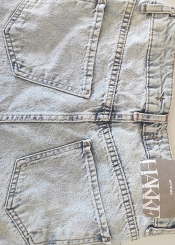 Gri Düğmeli Bol Kesim Midi Kot Pantolon - Görsel 2