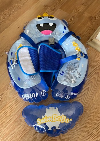 Çocuklar için Mavi Şişme Yüzme Simidi - Görsel 3