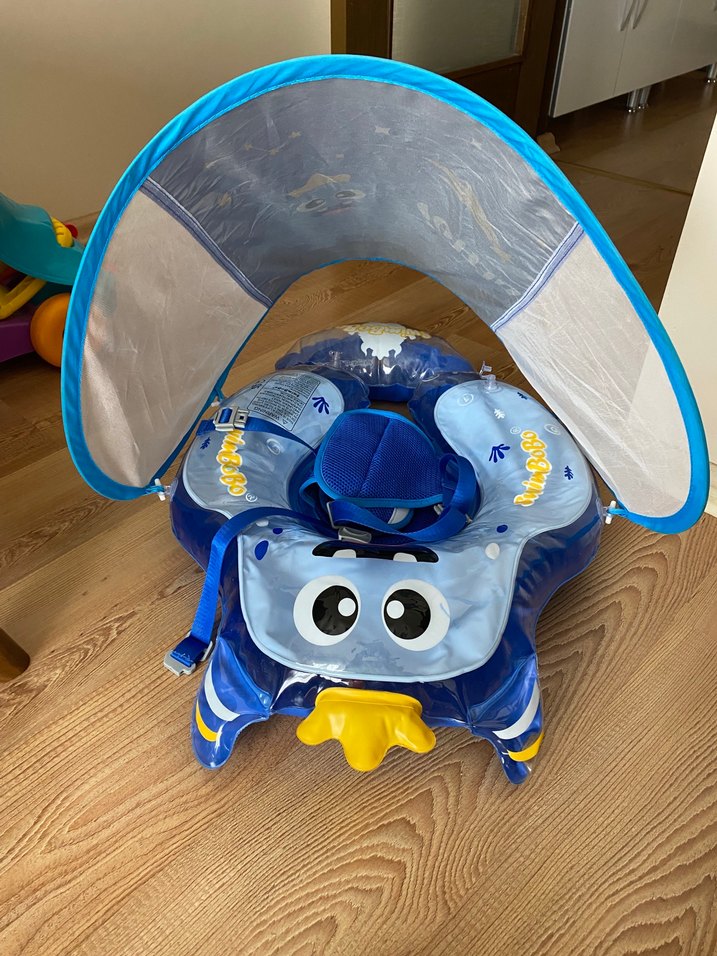 Çocuklar için Mavi Şişme Yüzme Simidi - Görsel 4