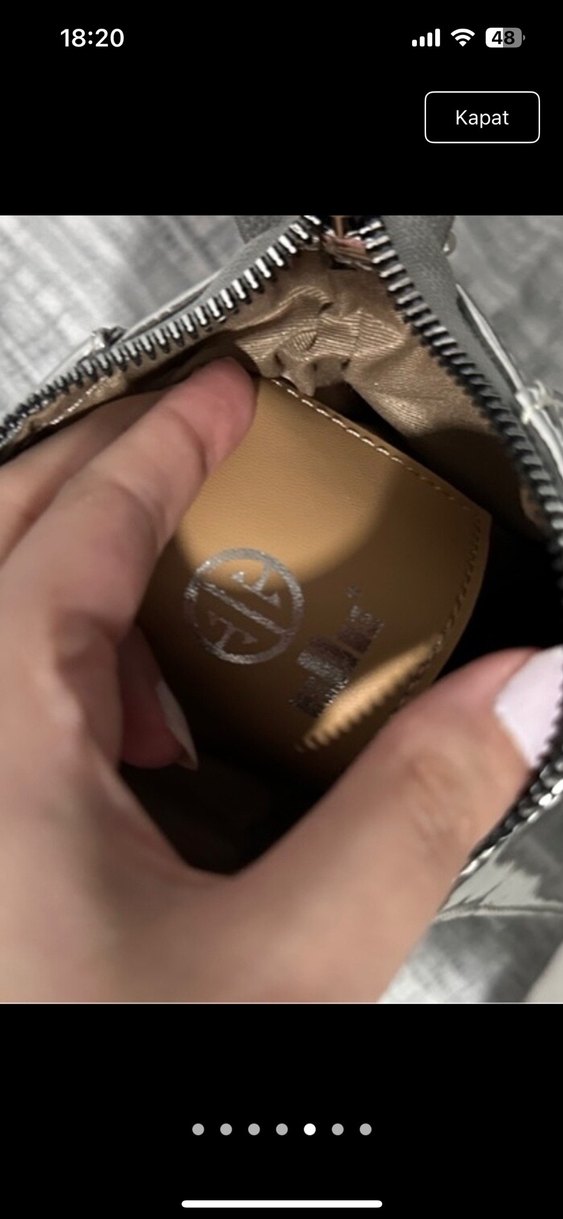 Elle Metalik Gri Fermuarlı Kadın Çantası - Görsel 5