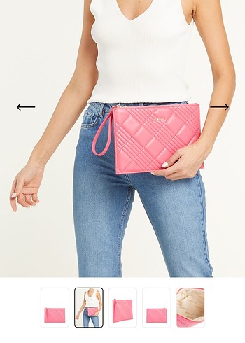 Pembe Deri Kadın El Çantası - Görsel 2