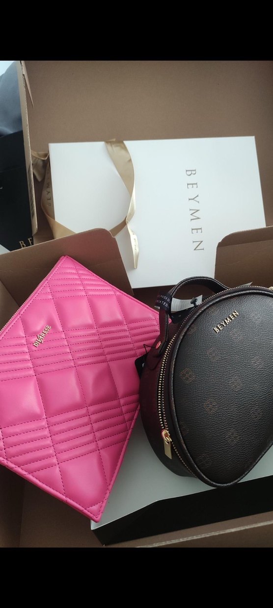 Pembe Deri Kadın El Çantası - Görsel 4