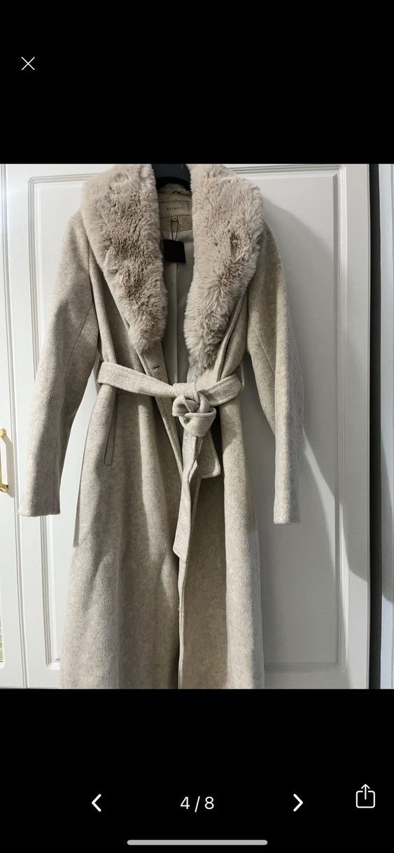 Beymen Kürklü Yaka Bej Rengi Kaban - Görsel 4