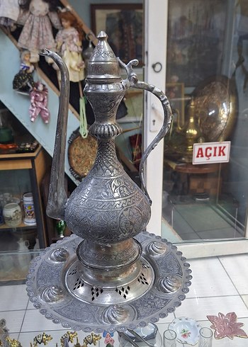 Gri İşlemeli Antika abdestlik - Görsel 2