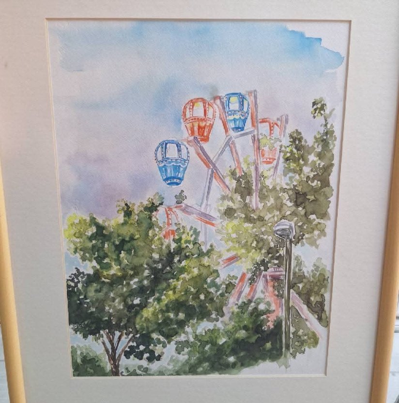 Pastel Renkli Çoklu Çerçeveli sulu boya Tablo - Görsel 2