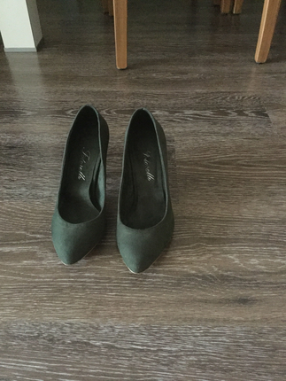 Diğer Koyu yeşil süet stiletto