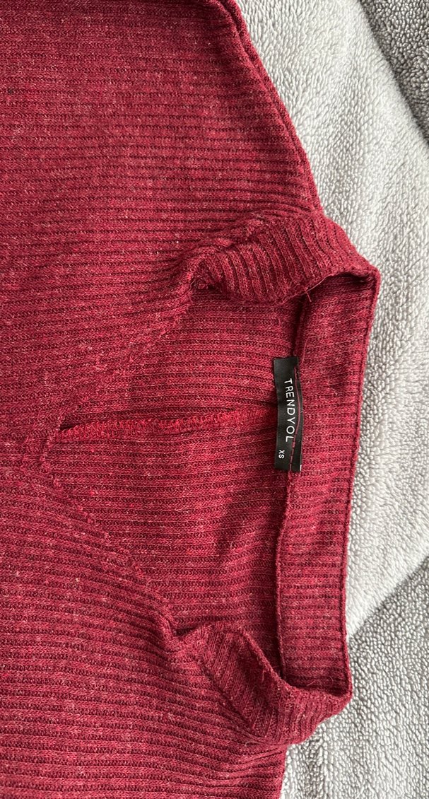 bordo kazak crop - Görsel 2