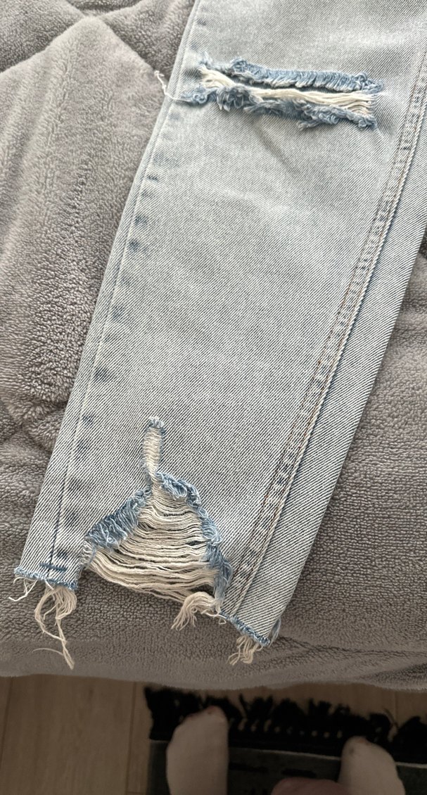 kadın yırtık pantolon mom jean - Görsel 2