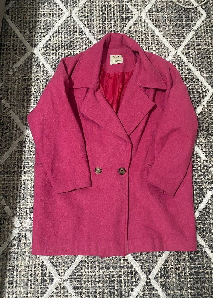 Pembe kaşe kaban - Görsel 2