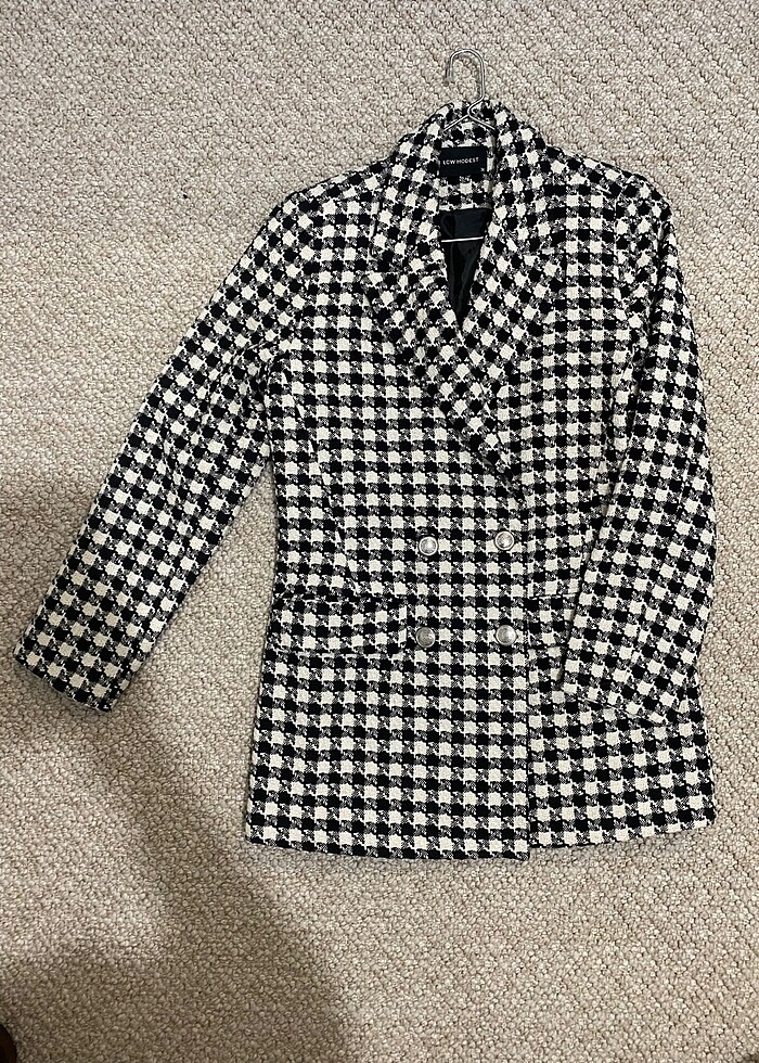 Kaz ayağı desenli blazer ceket - Görsel 2