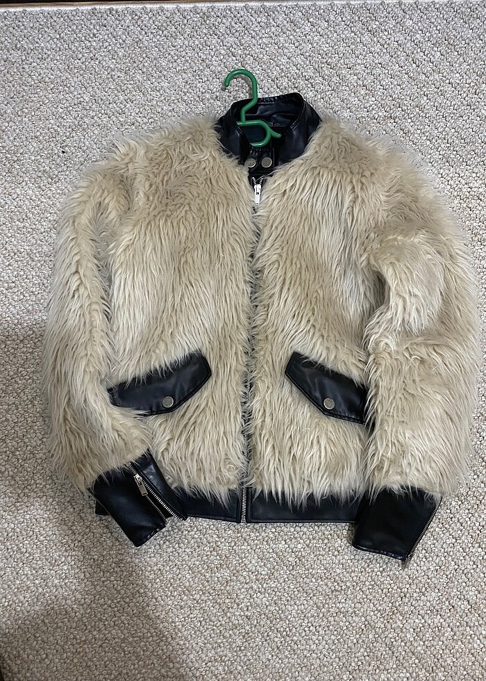 Kürk görünümlü deri ceket - Görsel 2