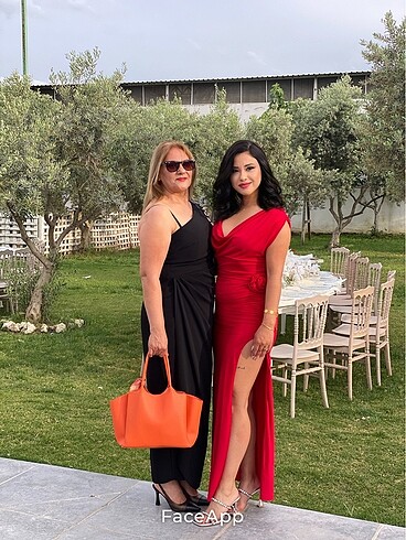 Diğer EYYO gül detaylı abiye elbise