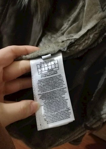 Gri haki Süet Kürklü Kadın Ceket - Görsel 3