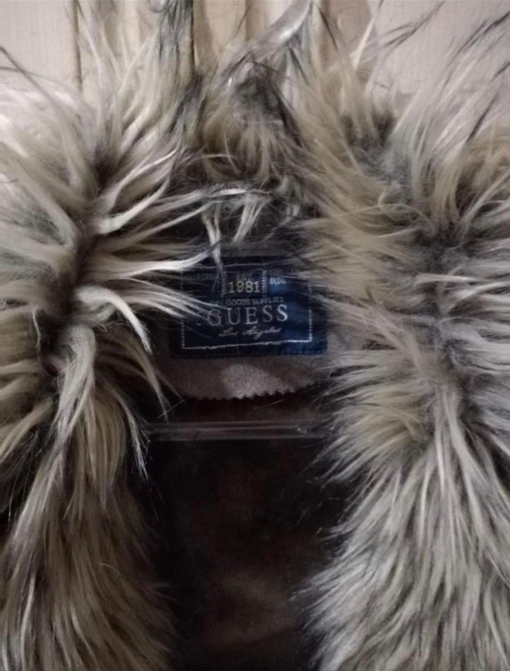 Gri haki Süet Kürklü Kadın Ceket - Görsel 2