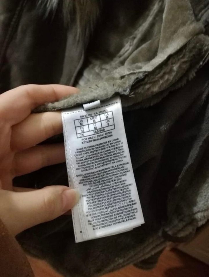 Gri haki Süet Kürklü Kadın Ceket - Görsel 3