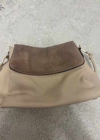 Bej Süet Kapaklı Kadın Çanta - Görsel 6