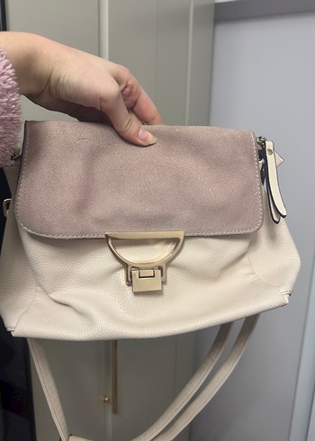 Bej Süet Kapaklı Kadın Çanta - Görsel 3