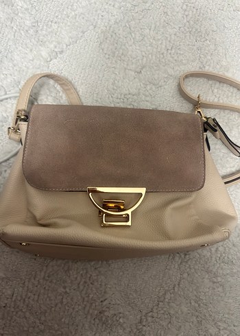 Bej Süet Kapaklı Kadın Çanta - Görsel 2