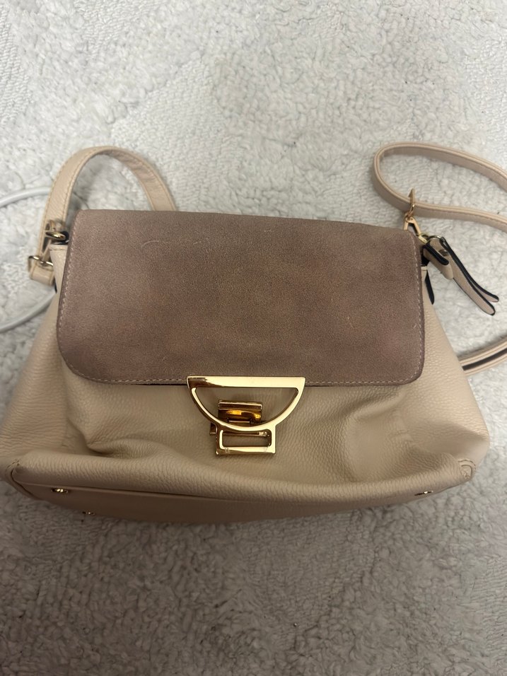 Bej Süet Kapaklı Kadın Çanta - Görsel 2