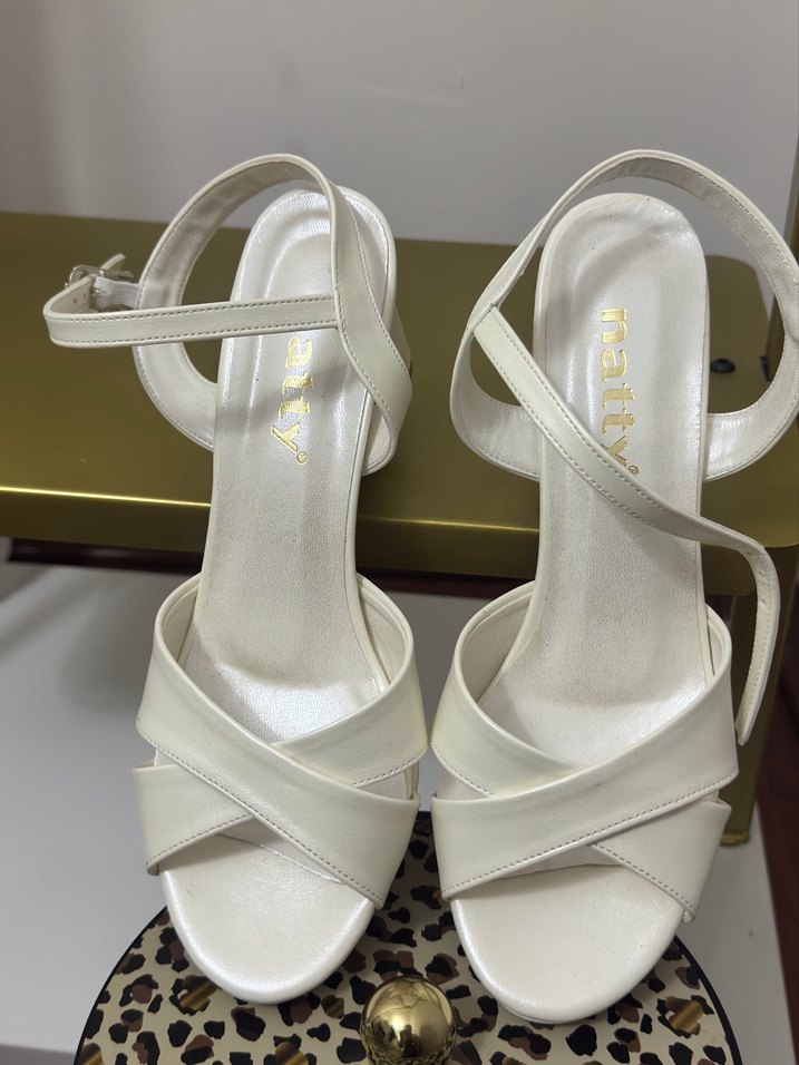 Beyaz Dolgu Topuklu Kadın Abiye Ayakkabı - Görsel 4